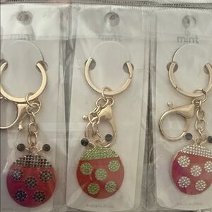 Ladybug Bag Charms/Key Chains. 3 Per Purchase. Individually Wrapped.